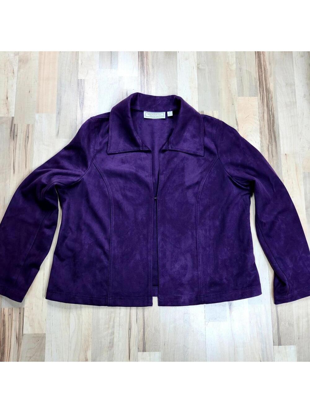 Simonton Says Purple Faux Suede Jacket Women's XL